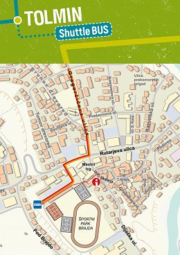 Tolmin Shuttle Bus zemljevid