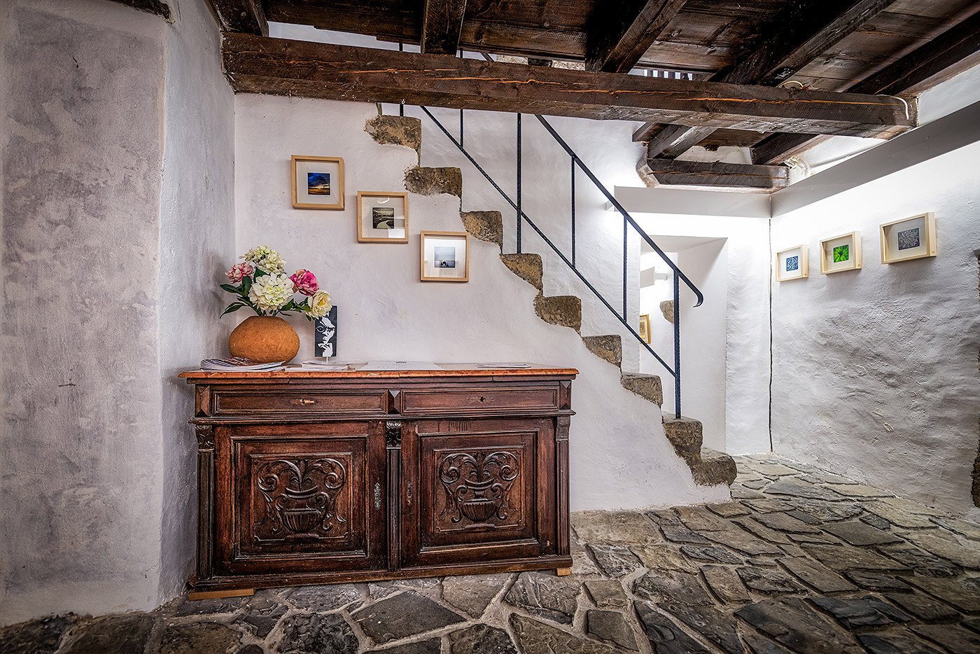 Interior of the gallery with an old chest