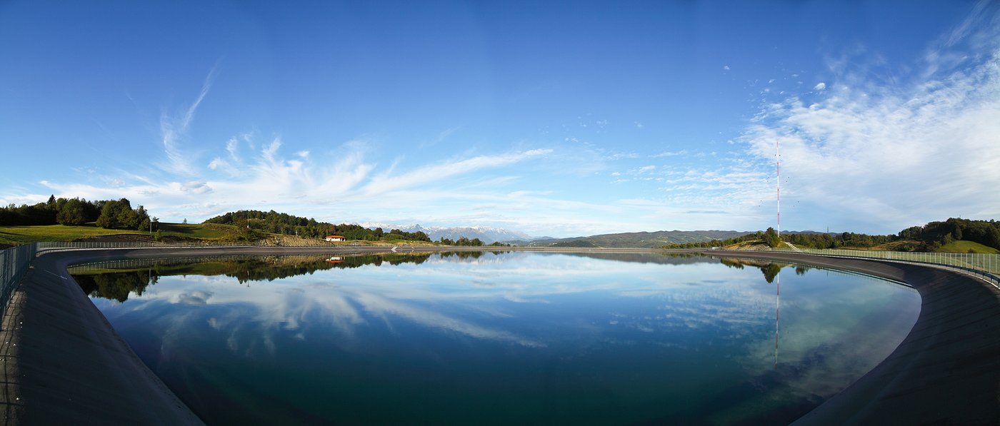 panorama del bacino di contenimento 