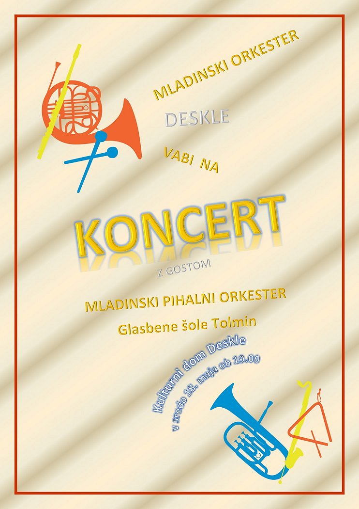plakat KONCERT mladinskega orkestra