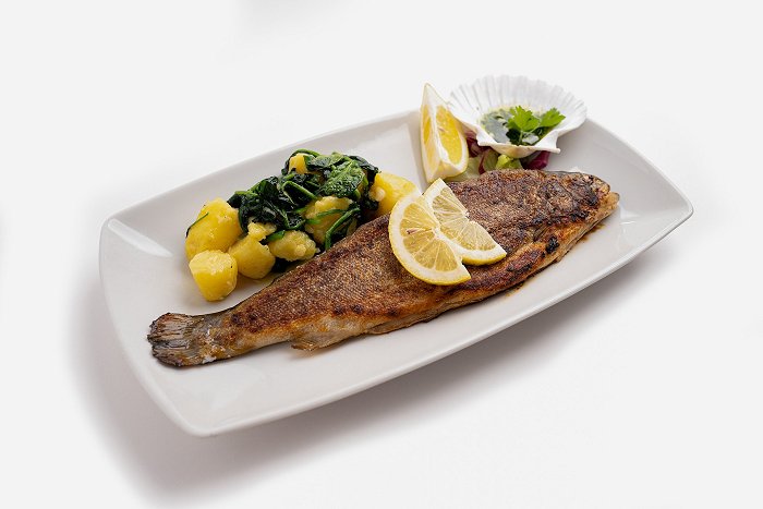 Gostišče Hedvika • Trout from the Soča Valley with chard and potatoes • Soča Valley Finest
