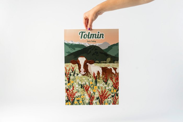 Hugs From Soča Valley • Illustrierte Poster mit Motiven aus dem Soča-Tal • Soča Valley Finest