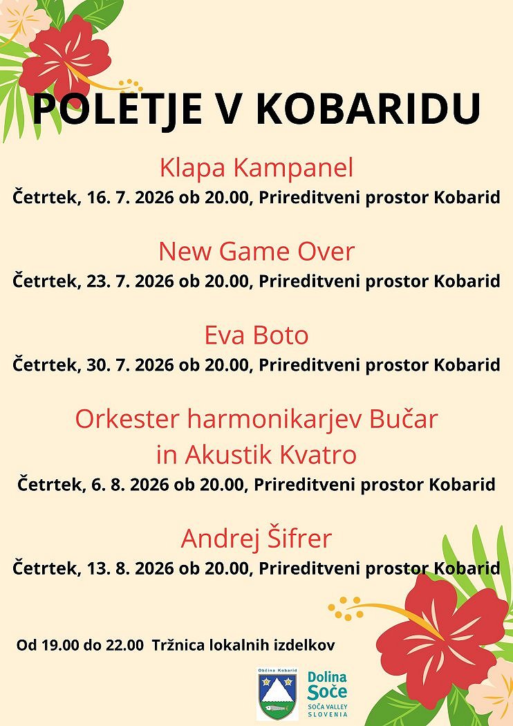 Poletje v Kobaridu 2026